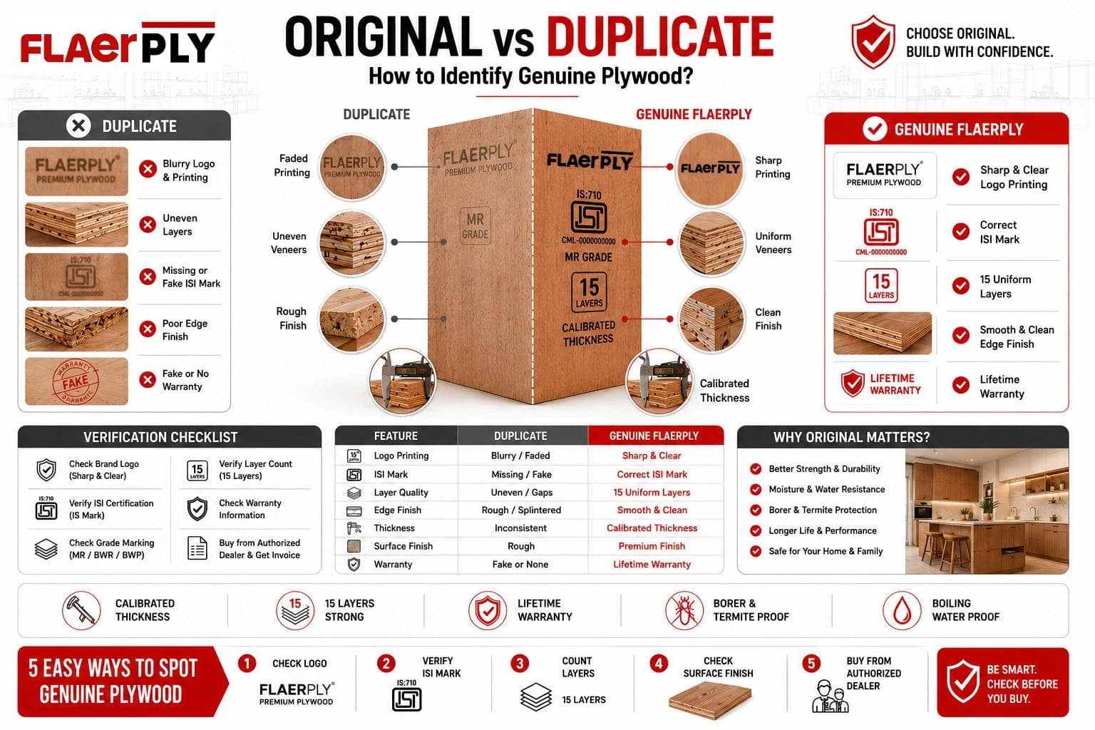 How do I know if my plywood is original or duplicate?